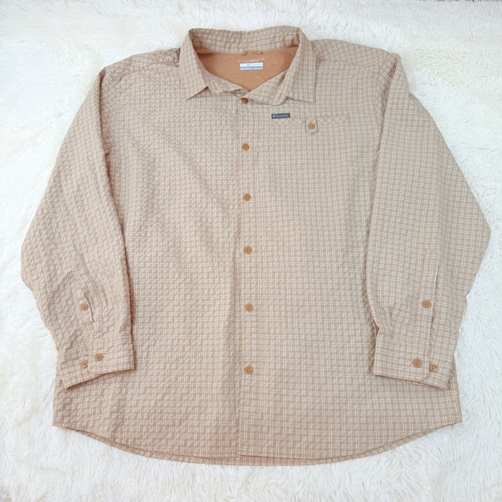 Columbia Pine Pass Mens XXL Omni Shade Plaid Button Up Shirt Utility Gorpcore